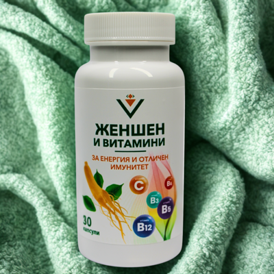 Женшен и витамини 1 бутилка × 30 капсули